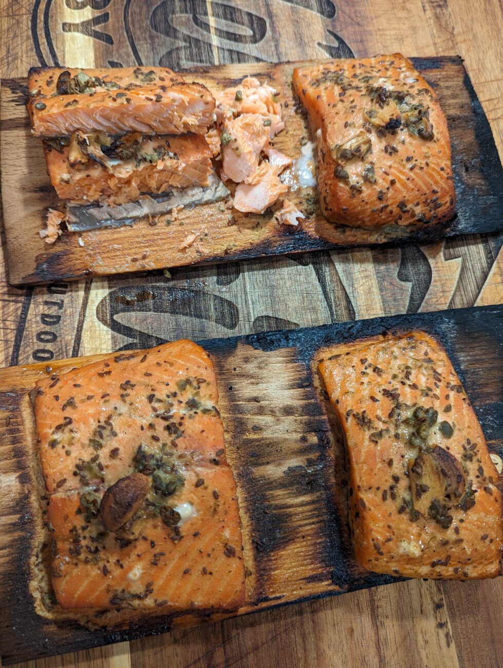 Garlic Butter Cedar Plank Salmon